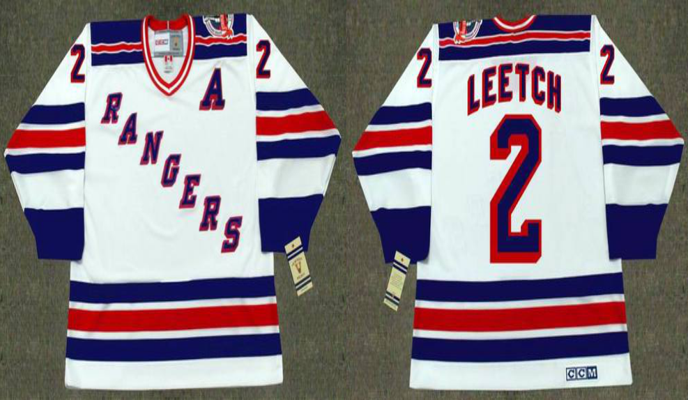 2019 Men New York Rangers #2 Leetch white style #2 CCM NHL jerseys